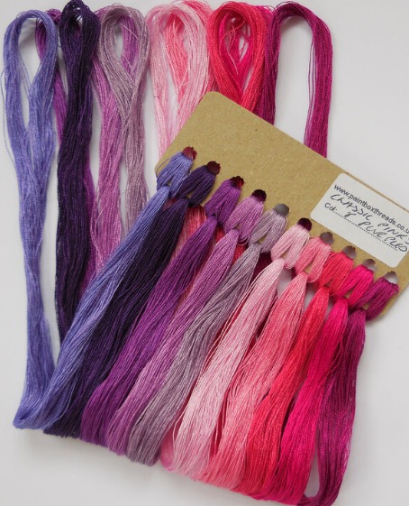 Paint-Box Silk Threads - 10 Pack - Pinks & Purples - Click Image to Close
